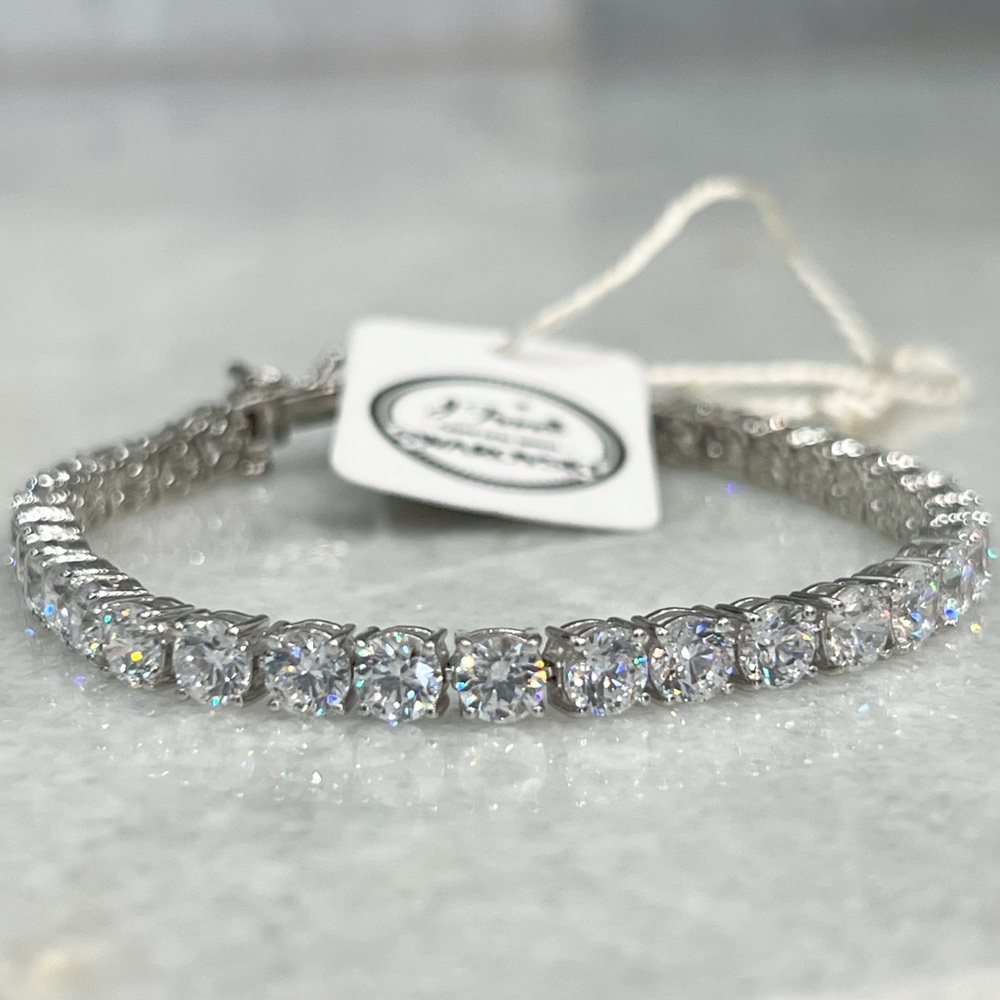 Swarovski Zirconia 7.25” Sterling Silver Tennis Bracelet by J Francis - Picture 8 of 15
